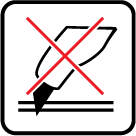 Verpackungssymbol  "Kein Cuttermesser verwenden"
